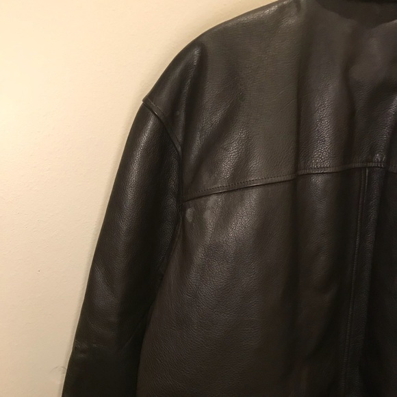 J. Crew heavy leather jacket size Large - Picture 4 of 5